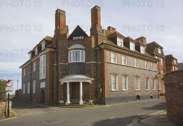 Entrance doorway to The Rest building dating from 1913, Aldeburgh, Suffolk, England, United Kingdom, Europe