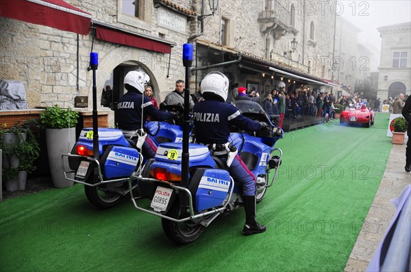 Mille Miglia 2016, time control, checkpoint, SAN MARINO, classic car race. San Marino, Italy, Europe