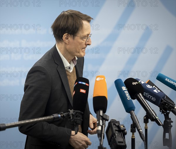 Karl Lauterbach, Federal Minister of Health, during a press statement on the topics of hospital reform and cannabis legalisation in Berlin, 22.02.2024