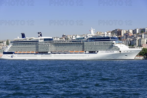 Cruise ship Celebrity EQUINOX, year of construction 2009, 317, 2m long, 2850 passengers, at the quay of Karakoey, Istanbul Modern, Beyoglu, Istanbul, Turkey, Asia