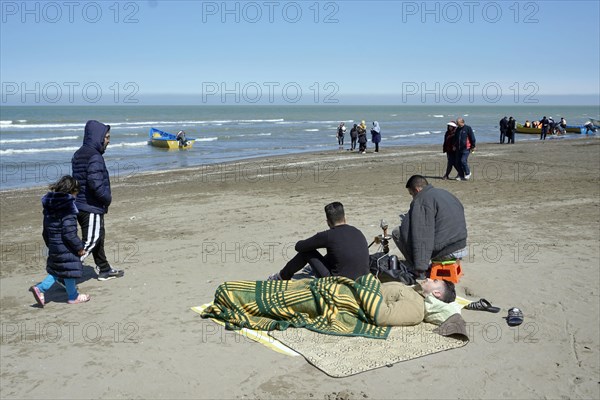 Scene on the beach of Babolsar, Caspian Sea, Iran, 22/03/2019, Asia