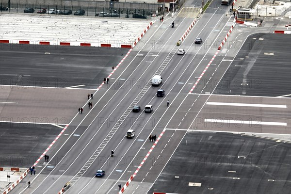 View of Gibraltar airport and the border crossing to Spain, 14/02/2019