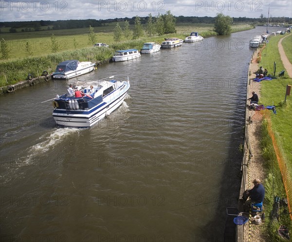 Boats on the River Waveney, Beccles, Suffolk, England, United Kingdom, Europe