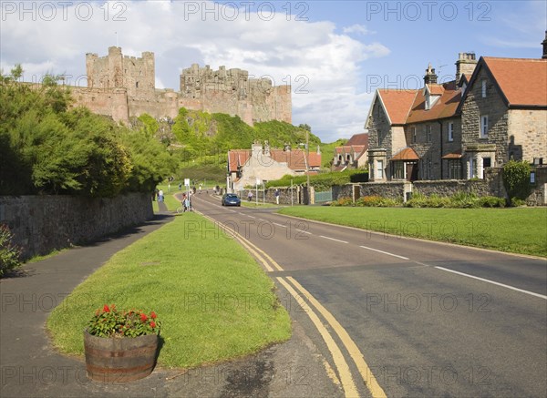 Bamburgh Castle and village, Nortumberland, England, United Kingdom, Europe