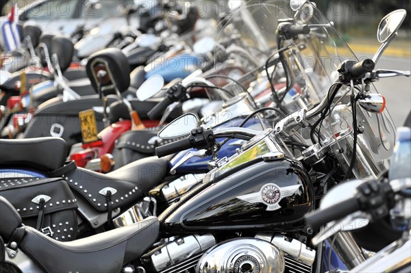 Harley Davidson, motorbikes, year of manufacture approx. 1950, Havana, Cuba, Central America