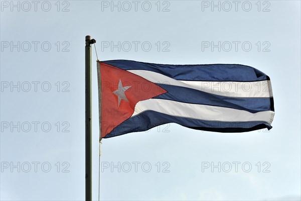 Cuban flag, Cuba flag waving in the wind, Cuba, Central America