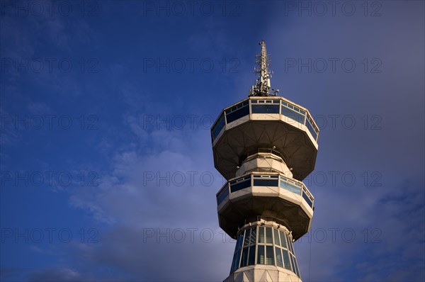 OTE Tower, TV tower with Skyline Cafe, viewing platform, evening light, Thessaloniki, Macedonia, Greece, Europe