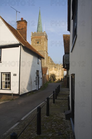 Buildings and church tower at Nayland village, Essex, England, United Kingdom, Europe