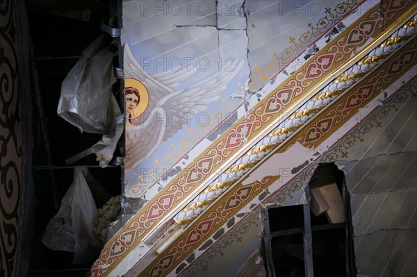 Destroyed paintings in the Ukrainian Orthodox Transfiguration Cathedral on Soborna Square in Odessa. Odessa, 24.02.2024. Photographed on behalf of the Federal Foreign Office