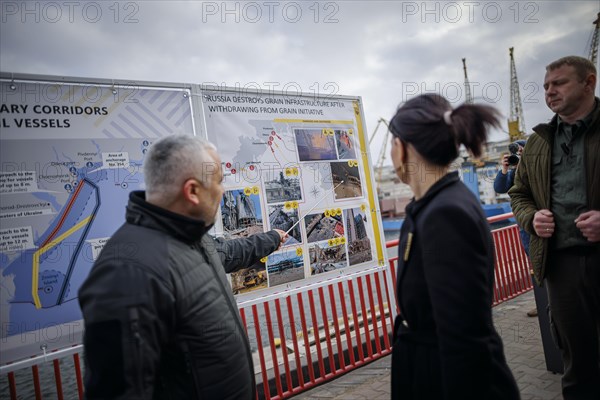 Annalena Baerbock (Alliance 90/The Greens), Federal Foreign Minister, is travelling in Ukraine to mark the two-year anniversary of the invasion of Ukraine. Here in the port of Odessa. Odessa, 24.02.2024. Photographed on behalf of the Federal Foreign Office