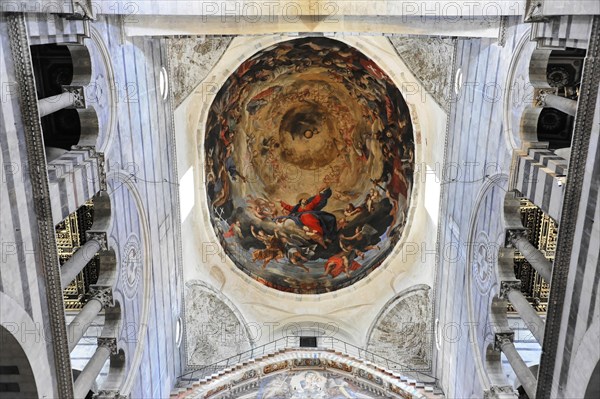Ceiling vault, ceiling painting, frescoes, cathedral, Piazza Dei Miracoli, Pisa, Tuscany, Italy, Europe