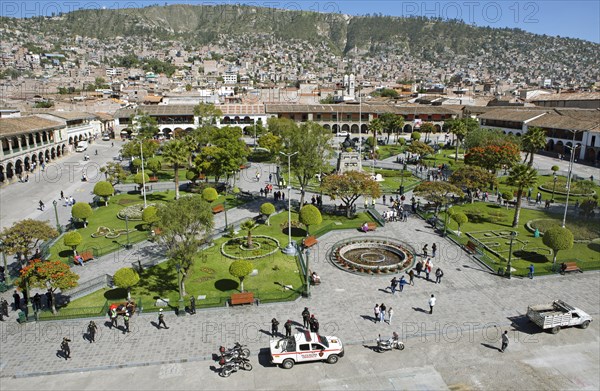 View of the Plaza de Armas, Ayacucho, Huamanga Province, Peru, South America