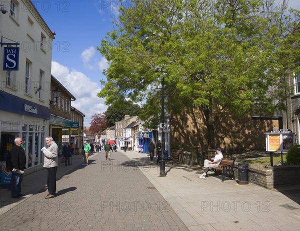 People in the main shopping street in Thetford, Norfolk, England, United Kingdom, Europe