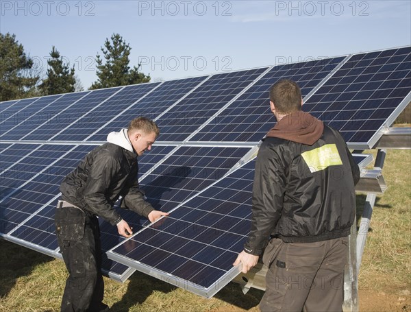 Array of photovoltaic panels for solar energy electricity generation