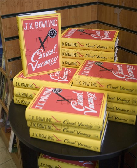 J.K Rowling's 'Casual Vacancy' book on sale in Waterstones bookshop, Bury St Edmunds, Suffolk, England September 2012