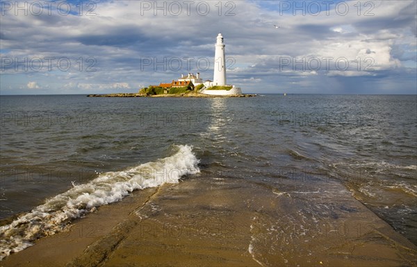 St Mary's lighthouse, Whitley Bay, Northumberland, England, United Kingdom, Europe