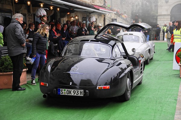 Mille Miglia 2016, time control, checkpoint, SAN MARINO, start no. 319 MERCEDES-BENZ 300SL COUPE W198 built in1955 Vintage car race. San Marino, Italy, Europe