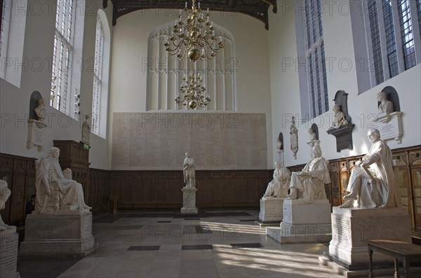 Statues inside Trinity College chapel, University of Cambridge, England, United Kingdom, Europe