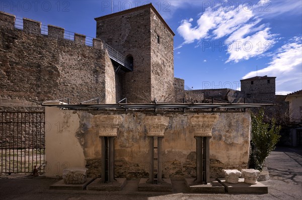 Archaeological site, gate tower, Acropolis, Heptapyrgion, fortress, citadel, Thessaloniki, Macedonia, Greece, Europe