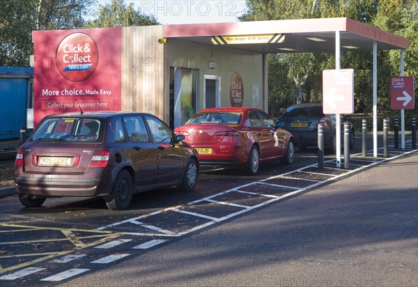 Click and Collect facility at Tesco superstore, Martlesham, Suffolk, England, United Kingdom, Europe