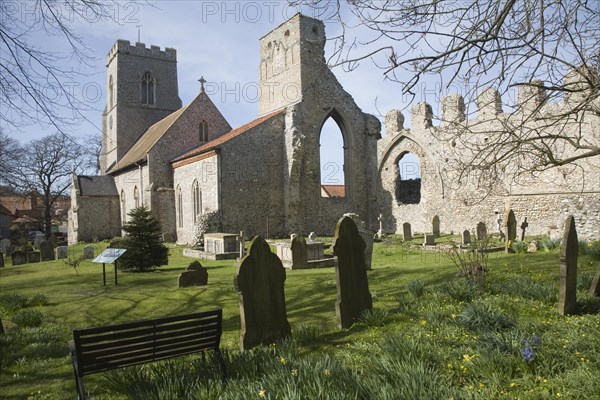Ruins of the Augustinian Priory and All Saints church, Weybourne, Norfolk, England, United Kingdom, Europe