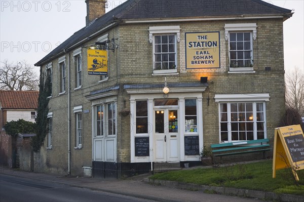 The Station Pub, Earl Soham brewery, Framlingham, Suffolk, England, United Kingdom, Europe
