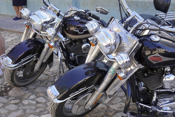 Harley Davidson, motorbike, year of manufacture approx. 1950, Trinidad, Cuba, Central America