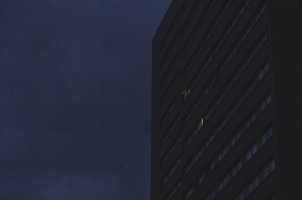 Light burning in a block of flats in Berlin, 20/02/2024