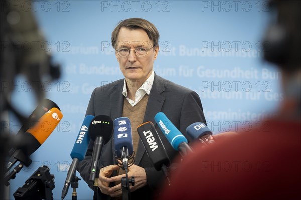 Karl Lauterbach, Federal Minister of Health, during a press statement on the topics of hospital reform and cannabis legalisation in Berlin, 22.02.2024