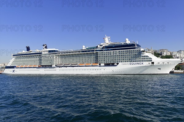 Cruise ship Celebrity EQUINOX, year of construction 2009, 317, 2m long, 2850 passengers, at the quay of Karakoey, Istanbul Modern, Beyoglu, Istanbul, Turkey, Asia