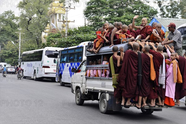 On the road in Mandalay, Myanmar, Asia