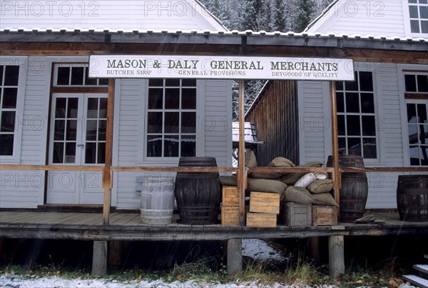 Barkerville, Gold Rush Historic Town and Park in winter, ghost town, British Columbia, Canada, North America