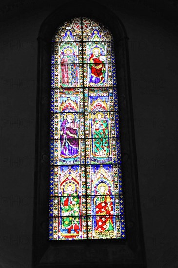 Church window, Cathedral of Santa Maria del Fiore, interior view, Florence, Tuscany, Italy, Europe