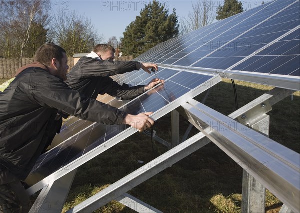 Array of photovoltaic panels for solar energy electricity generation