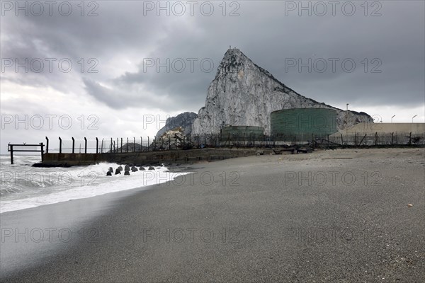 Fence on Spanish territory, just in front of the British territory of Gibraktar, 14/02/2019