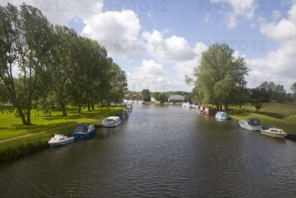 Boats on the River Waveney, Beccles, Suffolk, England, United Kingdom, Europe