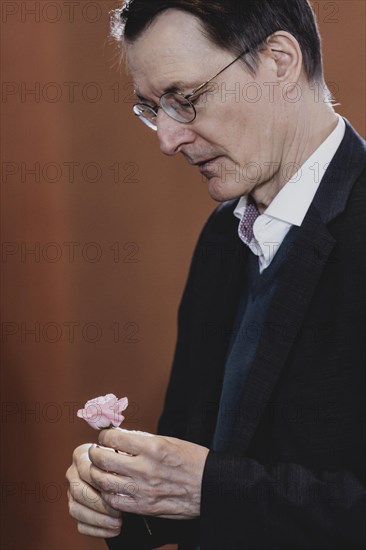 Karl Lauterbach (SPD), Federal Minister of Health, pictured during the weekly cabinet meeting in Berlin, 21 February 2024. Karl Lauterbach's birthday is on this day