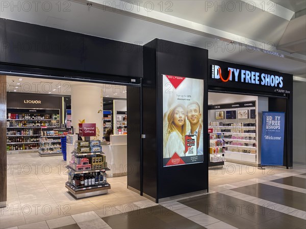 Interior view of duty-free shops, Makedonia Airport, Thessaloniki Airport, Macedonia, Greece, Europe