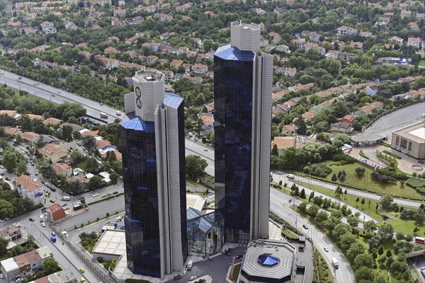 View from Istanbul Sapphire to towers of Sabanci Centre, Besiktas, European part of Istanbul, Turkey, Asia