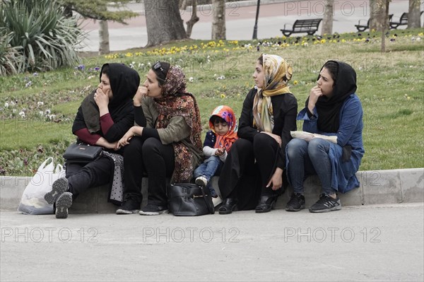Women in a park in Tehran, Iran, 14/03/2019, Asia