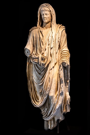 Statue of Emperor Augustus, 1st century, National Archaeological Museum, Villa Cassis Faraone, UNESCO World Heritage Site, important city in the Roman Empire, Friuli, Italy, Aquileia, Friuli, Italy, Europe