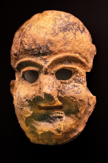 Glazed ceramic head, 4th century, National Archaeological Museum, Villa Cassis Faraone, UNESCO World Heritage Site, important city in the Roman Empire, Aquileia, Friuli, Italy, Aquileia, Friuli, Italy, Europe