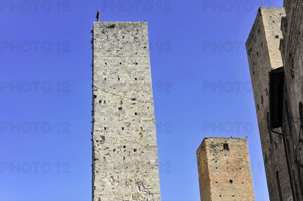 Tower, tower, medieval town centre, old town of San Gimignano, Tuscany, Italy, Europe