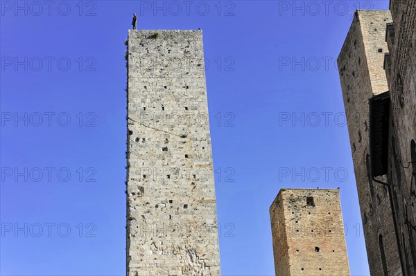 Tower, tower, medieval town centre, old town of San Gimignano, Tuscany, Italy, Europe