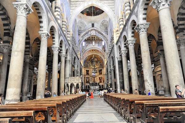 Interior view, Cathedral of Santa Maria Assunta, Pisa, Tuscany, Italy, Europe