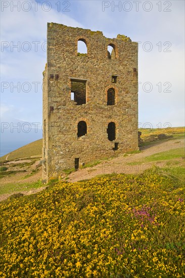 Ruins of Wheal Coates Tin Mine, St Agnes Head, Cornwall, England, United Kingdom, Europe