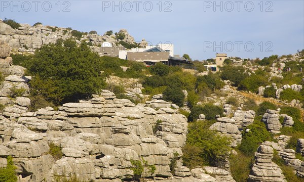 Dramatic limestone scenery of rocks shaped by erosion and weathering at El Torcal de Antequera national park, Andalusia, Spain, Europe