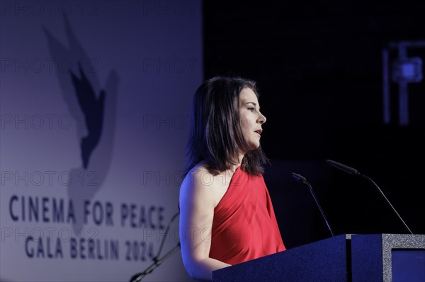 Annalena Baerbock (Buendnis 90/Die Gruenen), Federal Foreign Minister, photographed at the Cinema for Peace in Berlin, 19 February 2024, on behalf of the Federal Foreign Office