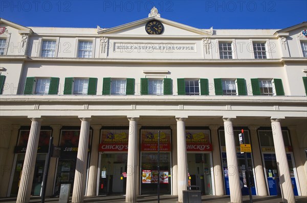 Built as the Corn Exchange in 1820 then became the Essex and Suffolk Fire Office building, Colchester, Essex, England, United Kingdom, Europe