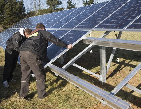 Array of photovoltaic panels for solar energy electricity generation